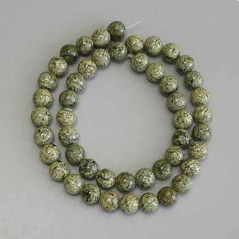 Serpentine Beads, Pressed Smooth Round 8mm+-, Length 39cm+- on Thread