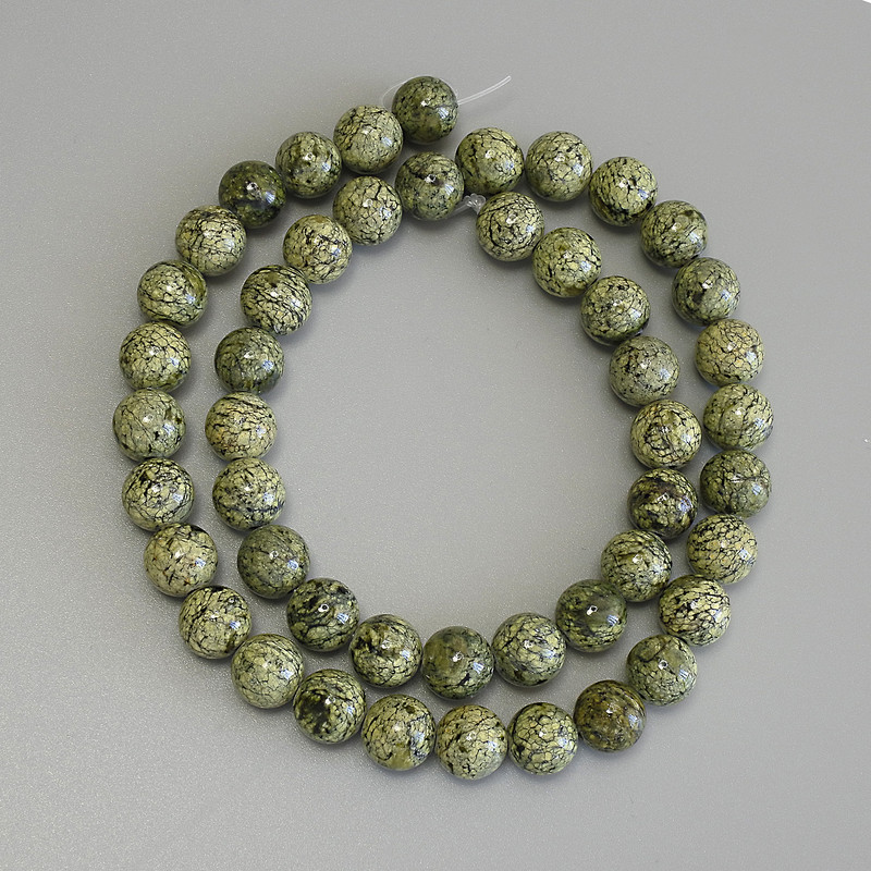 Serpentine Beads, Pressed Smooth Round 8mm+-, Length 39cm+- on Thread