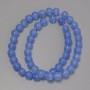 Cat's Eye Beads, azure synthetic stone, smooth round, diameter 8mm +/-, on fishing line, length 37cm+
