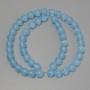 Cat's Eye beads blue synthetic stone smooth round bead, diameter 8mm +- on a thread, length 37cm+