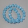 Cat's Eye Beads, sky blue synthetic stone, smooth round, diameter 11.5mm +/-, on fishing line, length 37cm+