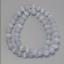 Cat's Eye Beads, grey synthetic stone, smooth round, diameter 9.5mm +/-, on fishing line, length 37cm+
