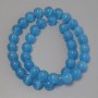 Cat's Eye beads blue synthetic stone smooth round bead, diameter 9.5 mm +/- on a thread, length 37 cm+