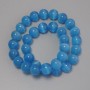 Cat's Eye Beads, blue synthetic stone, smooth round, diameter 11.5mm +/-, on fishing line, length 37cm+