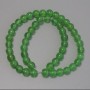 Green Cat's Eye Beads, synthetic stone, smooth round, diameter 8mm+/- on a strand, length 36cm+