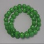 Green Cat's Eye Beads, synthetic stone, smooth round, diameter 9.5mm+/- on a strand, length 38cm+