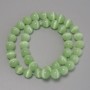 Cat's Eye Beads, Light Green, Synthetic Stone, Smooth Round, Diameter 10mm+/-, on Fishing Line, Length 38cm+