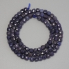 Sapphire Beads, Faceted Cube, Diameter 4mm+- on Thread, Length 39cm+