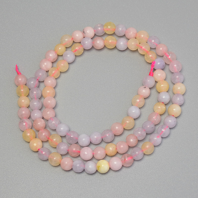 Morganite Beads, Smooth Ball, Diameter 4.5mm+- on Thread, Length 38cm+