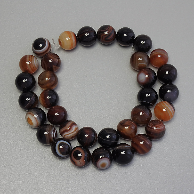 Agate Beads Smooth Round, Diameter 12mm+/- on Thread, Length 39cm+