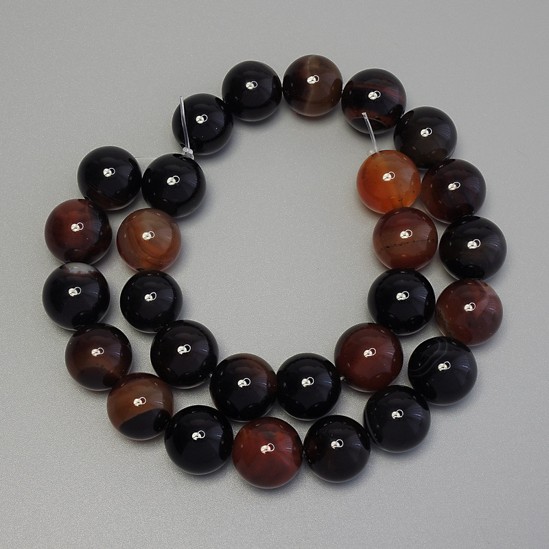 Agate Beads Smooth Round, Diameter 14mm+/- on Thread, Length 39cm+
