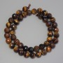 Tiger's Eye Beads, Faceted Round, diameter 8mm+/- on a string, length 37cm+