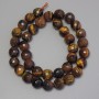 Tiger's Eye Faceted Round Beads, diameter 10mm+- on a strand, length 35cm+