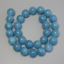 Aquamarine Smooth Round Beads, diameter 14mm+- on fishing line, length 39cm+