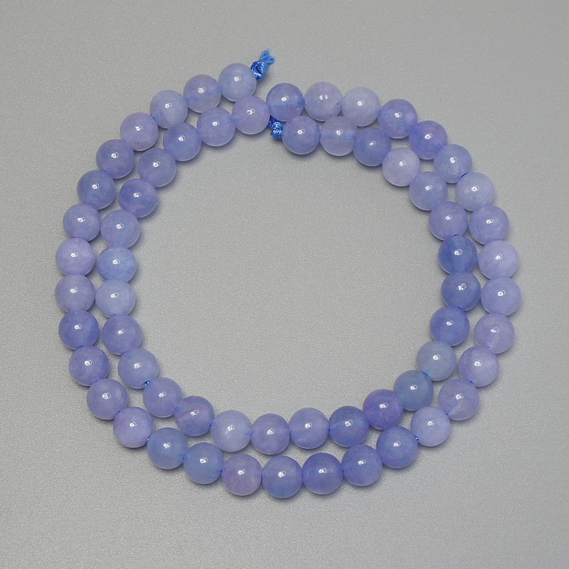 Aquamarine Beads Smooth Round, Diameter 6mm+/- on Thread, Length 38cm+