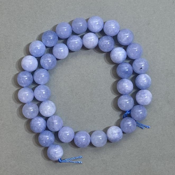 Aquamarine Beads Smooth Round, Diameter 10mm+/- on Thread, Length 38cm+