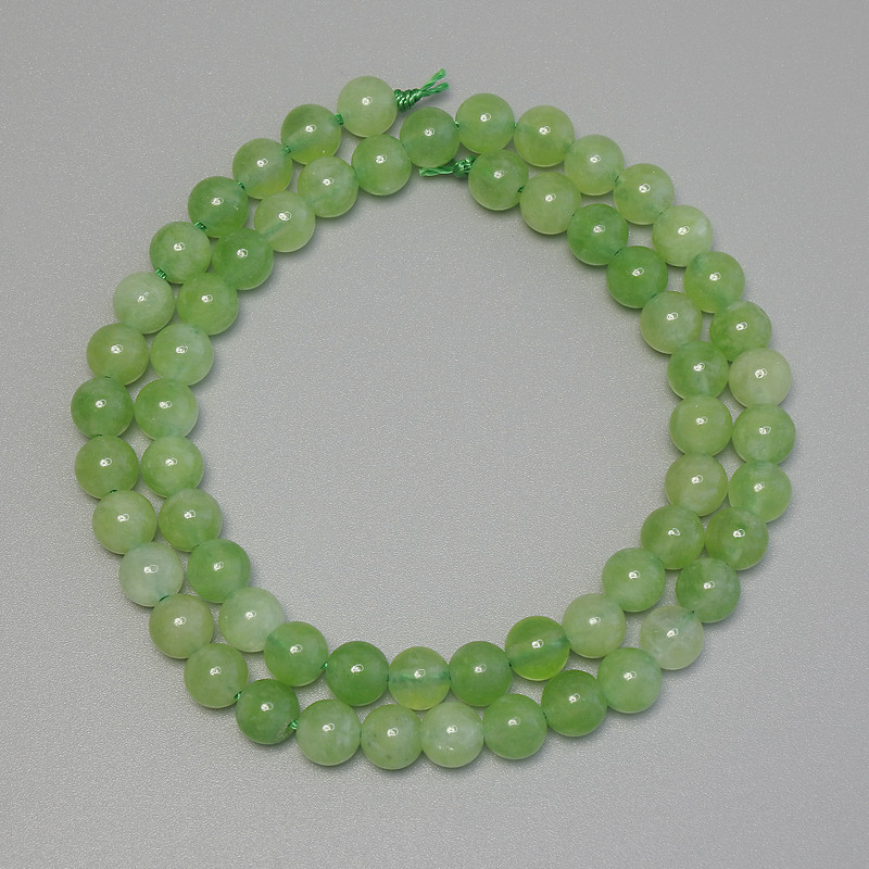 Chrysolite Peridot Beads Smooth Round, Diameter 6mm+- on a String, Length 37cm+