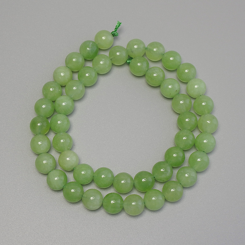 Chrysolite Peridot Beads Smooth Round, Diameter 8mm+- on a String, Length 38cm+