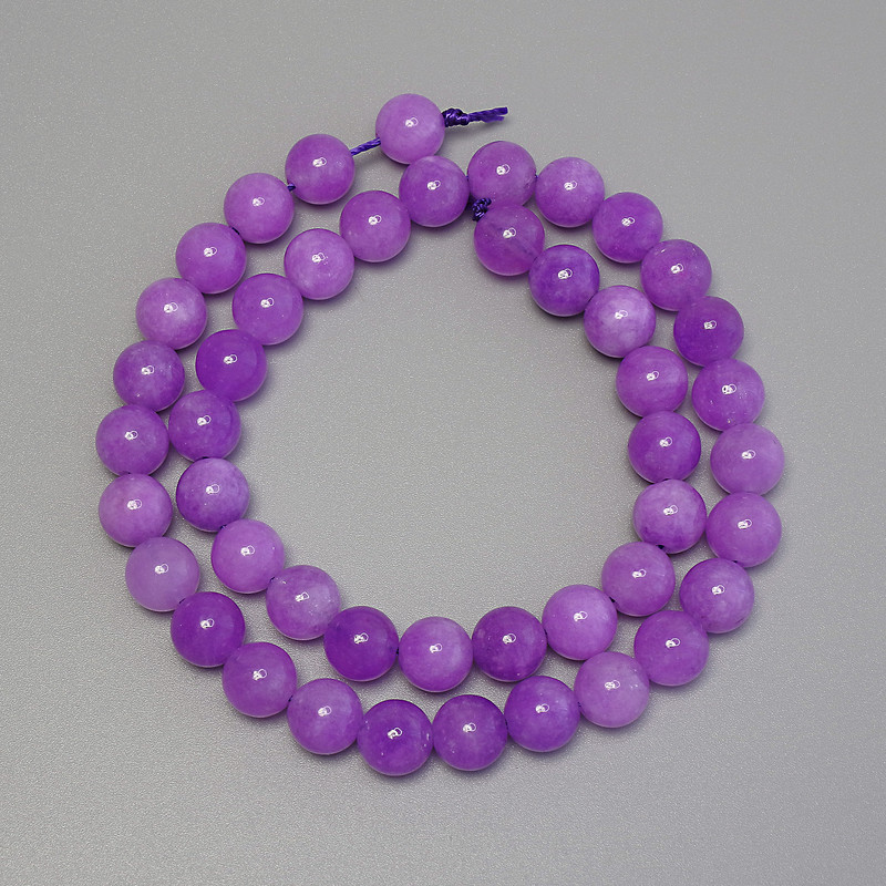 Lavender Amethyst Beads Smooth Round, Diameter 8mm+/- on Thread, Length 38cm+
