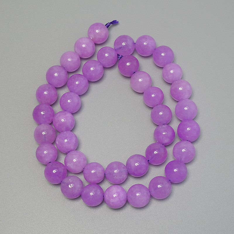 Lavender Amethyst Beads Smooth Round, Diameter 10mm+/- on Thread, Length 38cm+