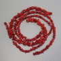 Red Coral Chip Beads, diameter 4-14x3-6mm+- on fishing line, length 40cm+- assorted size