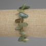 Green Tourmaline Bracelet, Tumbled Butterfly 10-15x6-8mm+-, Seed Beads 3mm+-, Length 18cm+- Stretch