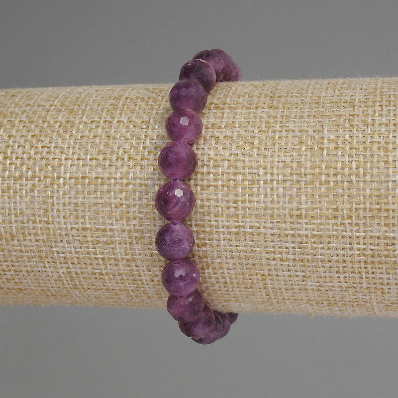 Tourmaline Bracelet, Faceted Ball, Diameter 8mm+-, Length 18cm+- Stretch