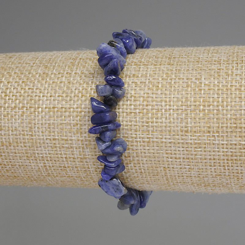 Bracelet Sodalite Chip, diameter 5-12×3mm +-, length 18cm +-, stretch