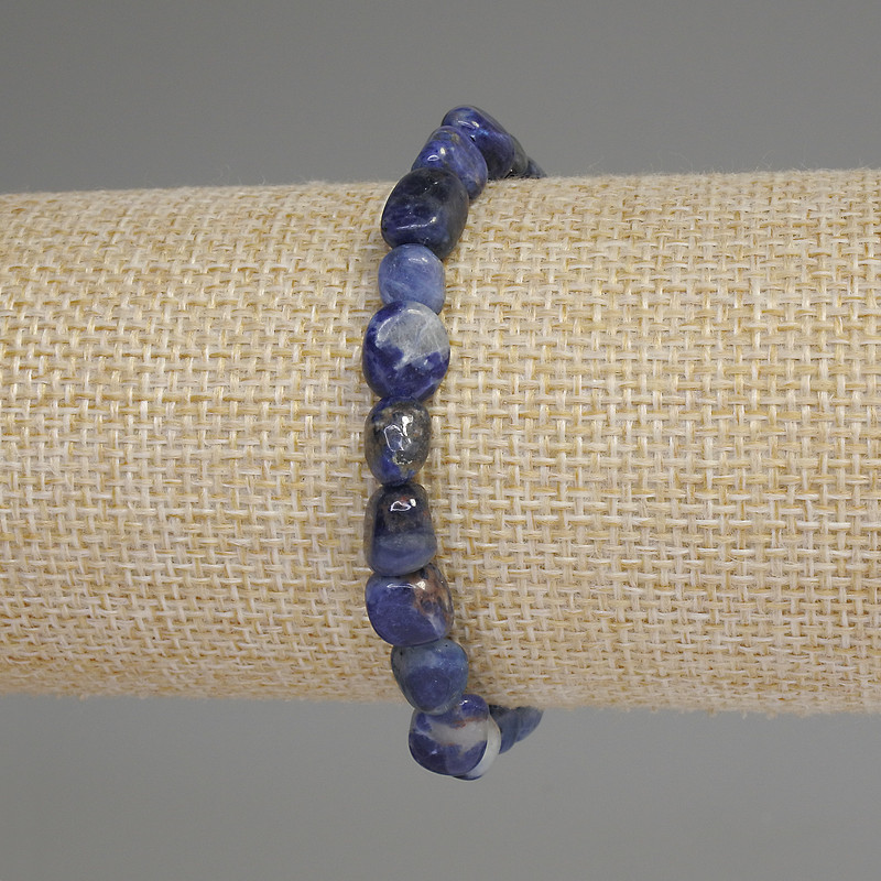 Sodalite Bead Bracelet, faceted, diameter 7-11×7-8mm, length 18cm, stretch
