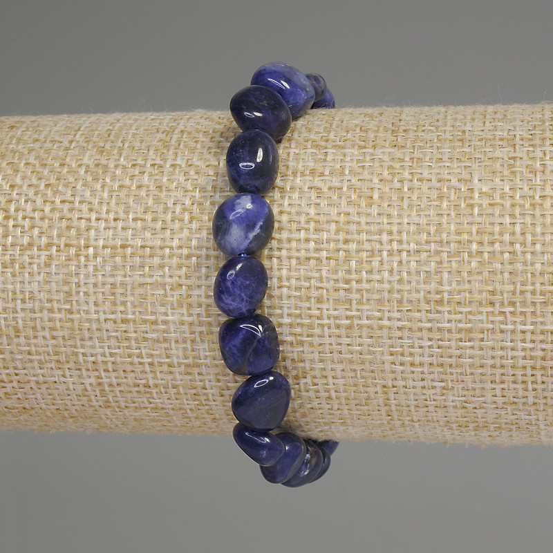 Sodalite Tumbled Bracelet, Diameter 8-10x8-11mm+/-, Length 18cm+/- Stretch