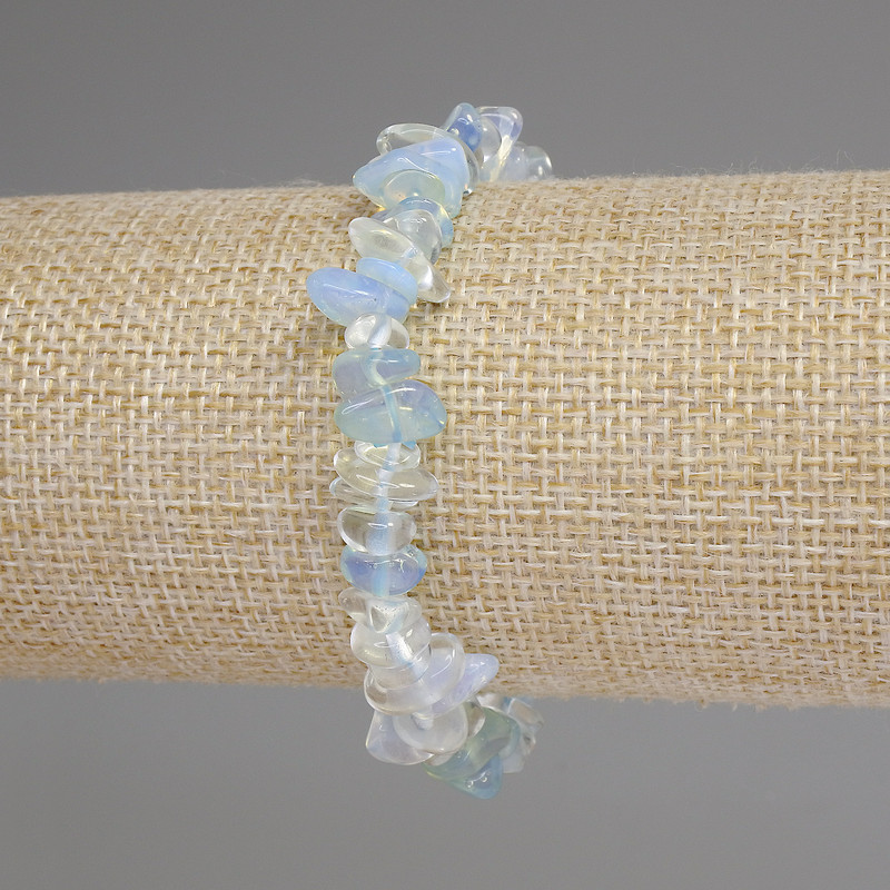 Moonstone Chip Bracelet, Diameter 6-10x2-5mm+/-, Length 18cm+/- Stretch