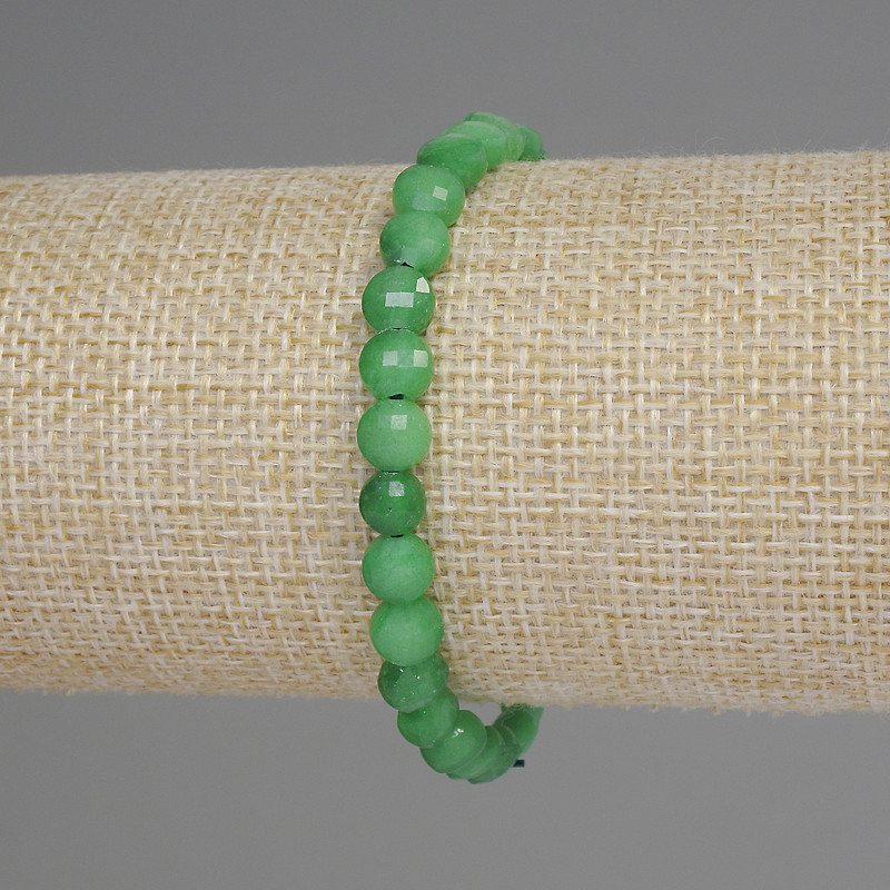 Chrysoprase Bracelet Faceted Coin, diameter 6mm+-, length 18cm+- stretch