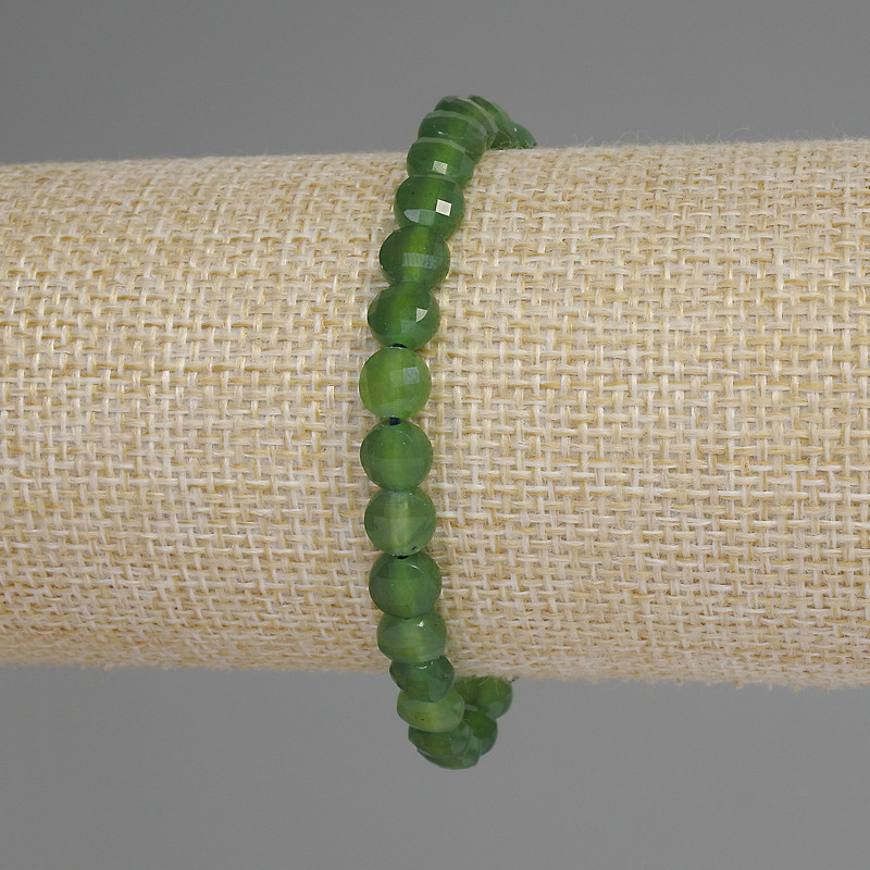 Chrysoprase Bracelet Faceted Coin, diameter 6mm+-, length 18cm+- stretch