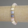 Morganite Faceted Cube 9mm+/- Seed Bead 3mm+/- Bracelet, length 18cm+/- stretch