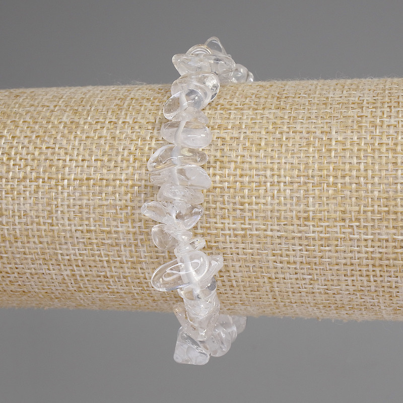 Rock Crystal Chip Bracelet, 7-11x4-6mm+/-, length 18cm+/- stretch