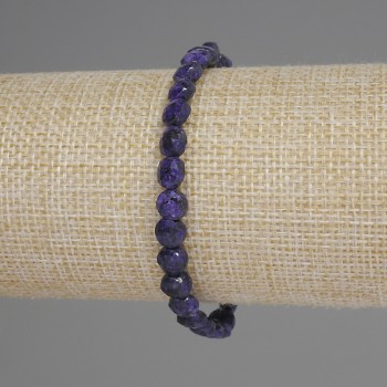 Sugilite Bracelet Faceted Coin, diameter 6mm+-, length 18cm+- stretch