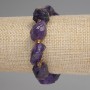 Amethyst Bracelet Raw Stones, diameter 13-16x12-14mm+- seed beads 3mm+-, length 18cm+- stretch