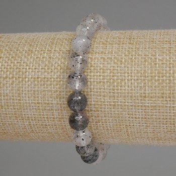 Herkimer Diamond Quartz Bracelet, Smooth Bead 8mm+/-, Length 18cm+/- Stretch