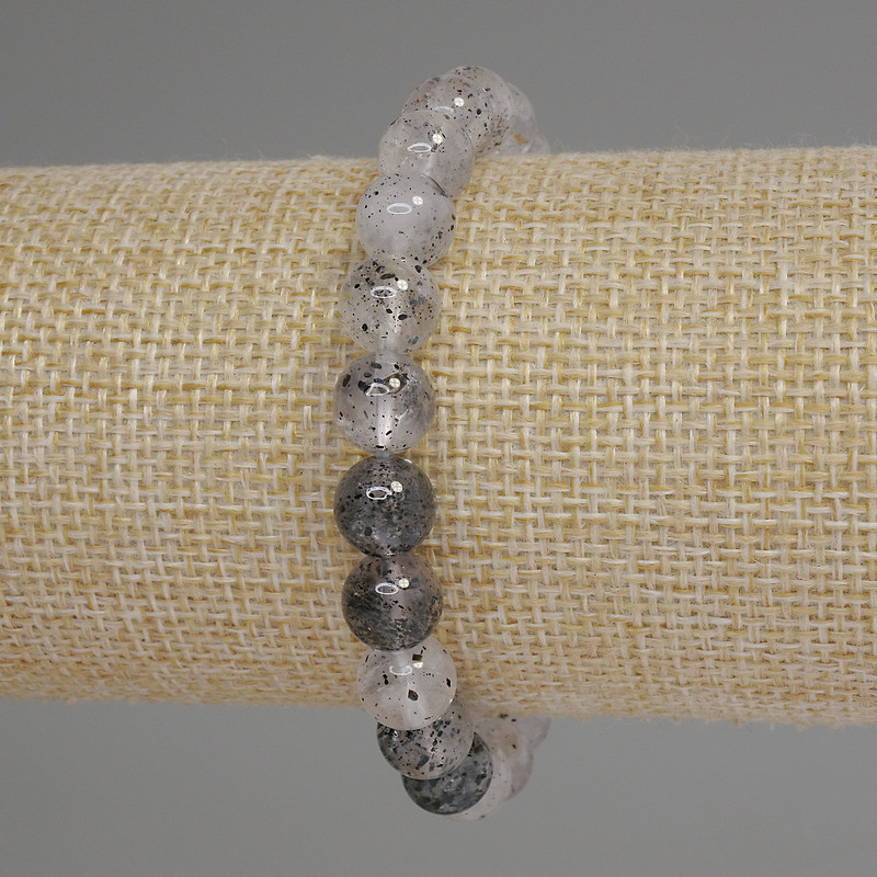 Herkimer Diamond Quartz Bracelet, Smooth Bead 8mm+/-, Length 18cm+/- Stretch