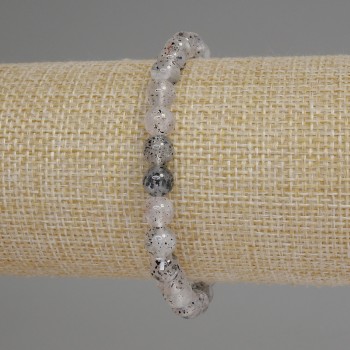 Herkimer Diamond Quartz Bracelet, Smooth Bead 6mm+/-, Length 18cm+/- Stretch