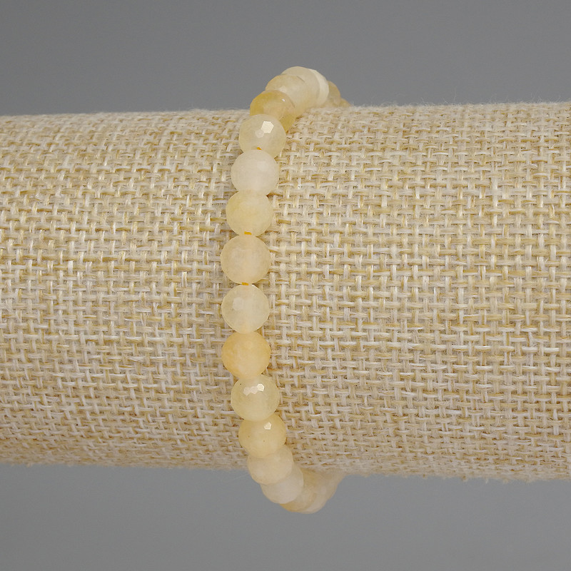 Citrine Bracelet, Faceted Bead, Diameter 6mm+/-, Length 18cm+/- Stretch
