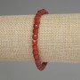 Carnelian Bracelet, Faceted Cube, Diameter 5mm+/-, Length 18cm+/- Stretch