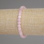 Rose Quartz Faceted Cube Bracelet, diameter 5mm+/-, length 18cm+/- stretch