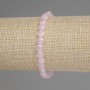 Rose Quartz Faceted Coin Bracelet, diameter 6mm+/-, length 18cm+/- stretch