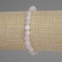 Rose Quartz Faceted Round Bead Bracelet, diameter 6mm+/-, length 18cm+/- stretch