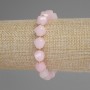 Rose Quartz Faceted Rhombus Bracelet, diameter 10x9mm+/- with 3mm+/- seed beads, length 18cm+/- stretch