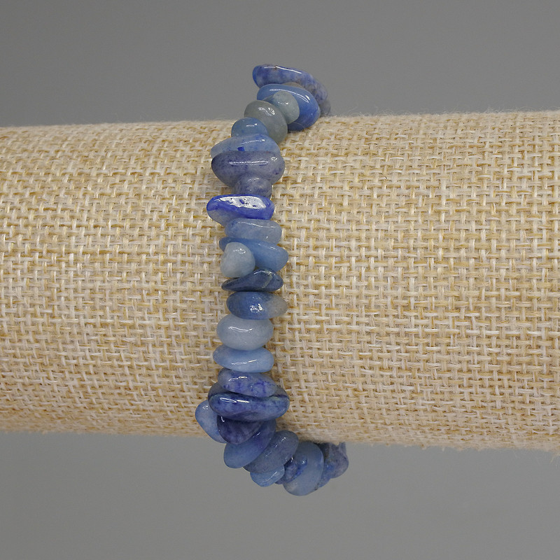Blue Aventurine Chip Bracelet, diameter 5-8x3-5mm+-, length 18cm+- stretch