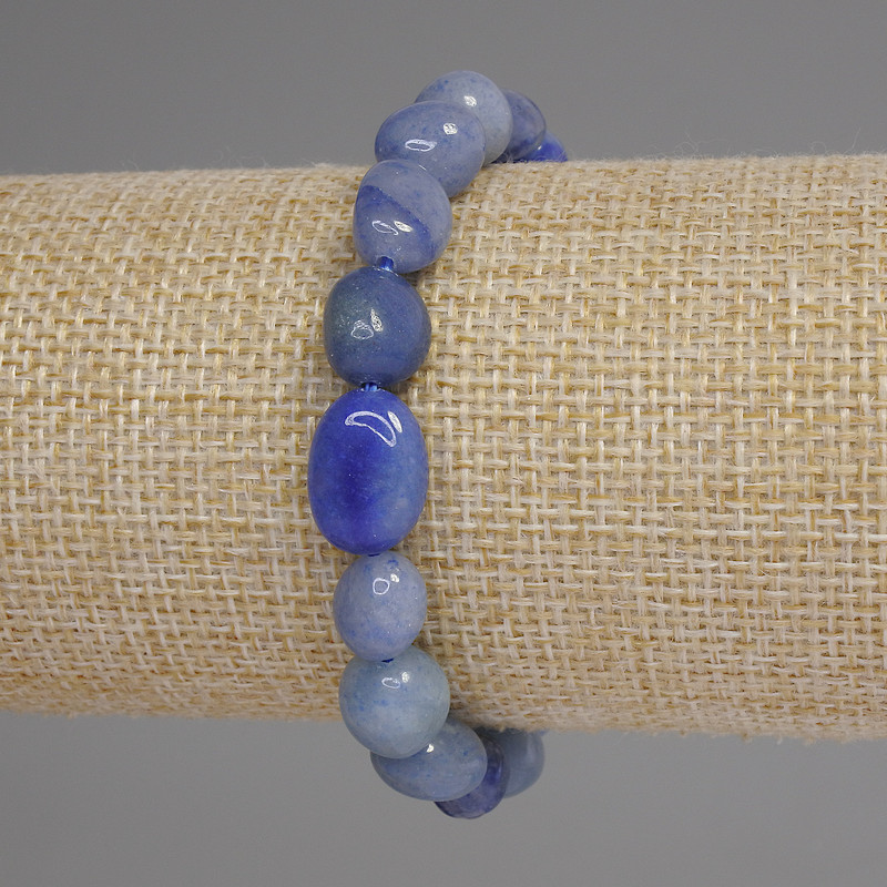 Blue Aventurine Tumbled Bracelet, diameter 10x9mm+-, length 18cm+- stretch