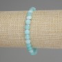 Aquamarine Faceted Coin Bracelet, diameter 6mm+-, length 18cm+- stretch