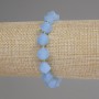 Aquamarine Faceted Rhombus Bracelet, diameter 10x9mm+/-, seed beads 3mm+/-, length 18cm+/- stretch